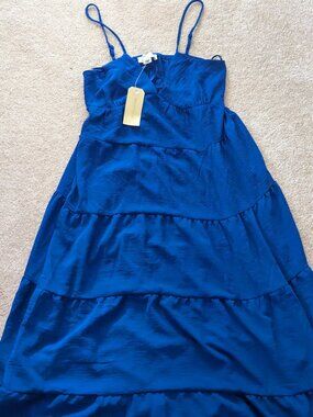 Blue Layered Tiered Maxi Dress